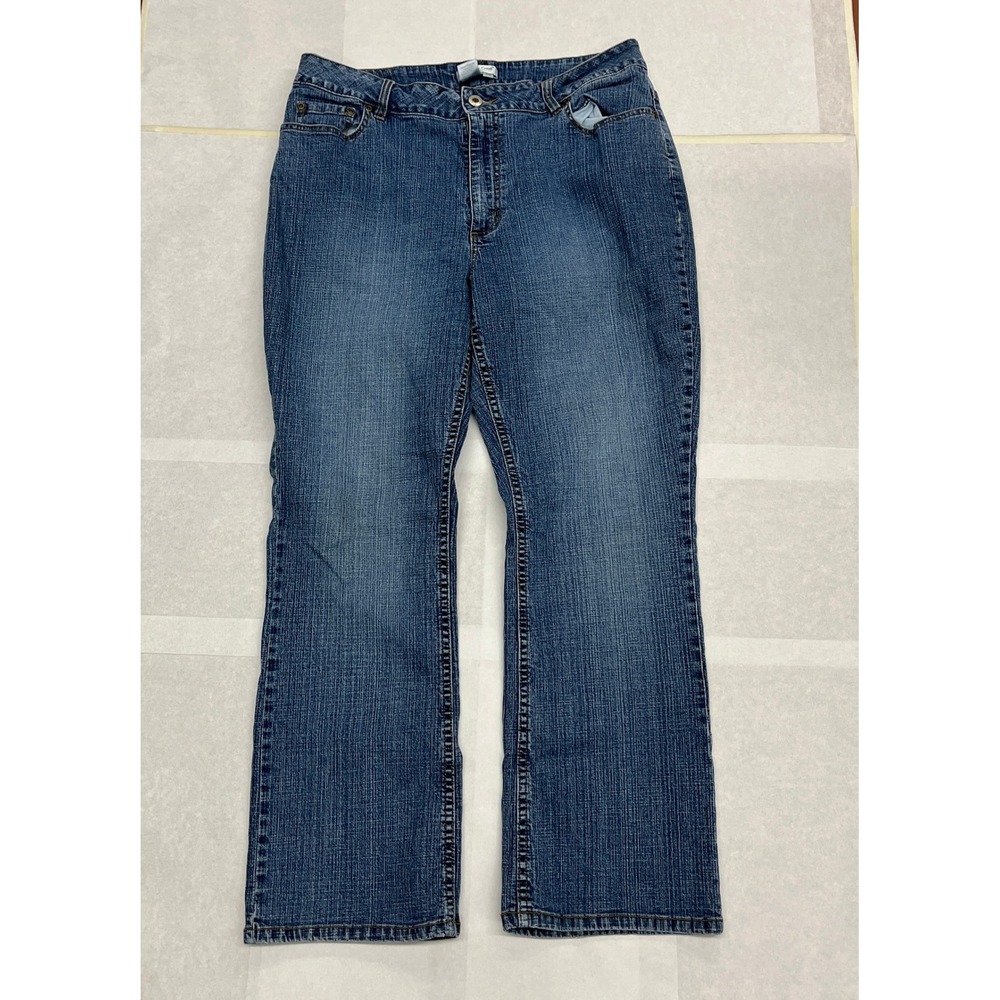 Coldwater Creek Bootcut Jeans Womens 16 Petite Blue Mid Rise Stretch Denim Pants